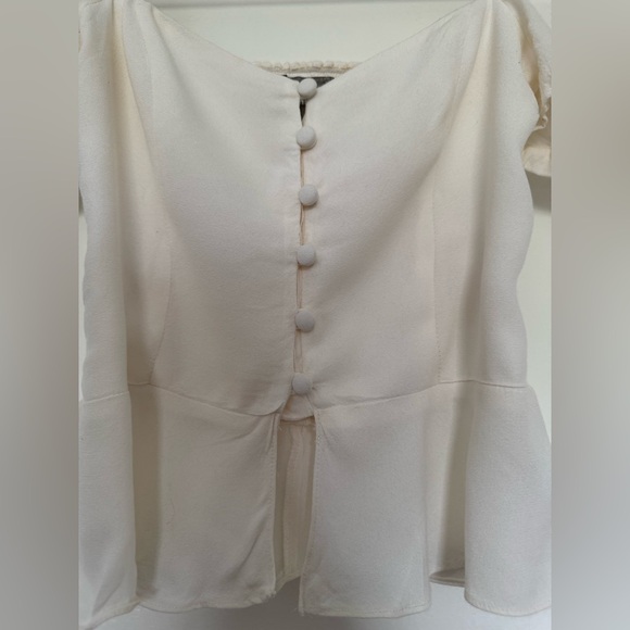 Reformation Holland Peplum Button Front Top Size 4 - Picture 8 of 8
